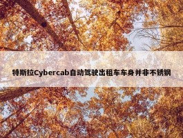 特斯拉Cybercab自动驾驶出租车车身并非不锈钢