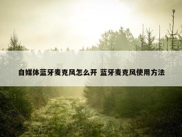 自媒体蓝牙麦克风怎么开 蓝牙麦克风使用方法