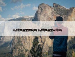 新媒体运营很坑吗 新媒体运营可靠吗