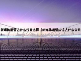 新媒体运营去什么行业选择（新媒体运营应该去什么公司）