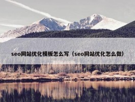 seo网站优化模板怎么写（seo网站优化怎么做）