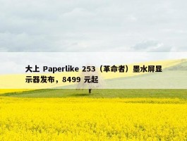 大上 Paperlike 253（革命者）墨水屏显示器发布，8499 元起