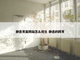 静态页面网站怎么优化 静态的网页