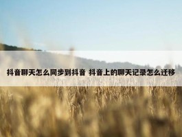 抖音聊天怎么同步到抖音 抖音上的聊天记录怎么迁移