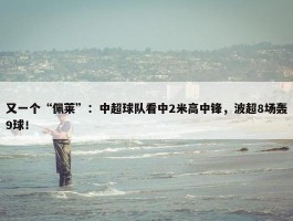 又一个“佩莱”：中超球队看中2米高中锋，波超8场轰9球！