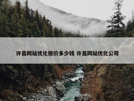 许昌网站优化报价多少钱 许昌网站优化公司