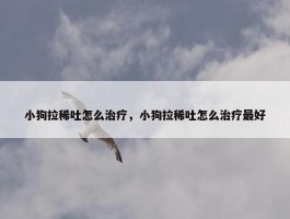 小狗拉稀吐怎么治疗，小狗拉稀吐怎么治疗最好