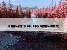 湖南伟人排行榜中国（中国湖南伟人有哪些）