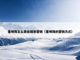 董明珠怎么做自媒体营销（董明珠的营销方式）