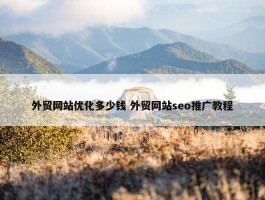 外贸网站优化多少钱 外贸网站seo推广教程