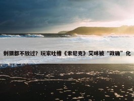 刺猬都不放过？玩家吐槽《索尼克》艾咪被“政确”化