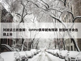 刘波谈三折叠屏：OPPO很早就有预研 但暂时不会选择上市