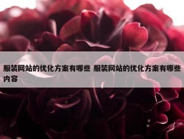 服装网站的优化方案有哪些 服装网站的优化方案有哪些内容