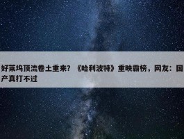 好莱坞顶流卷土重来？《哈利波特》重映霸榜，网友：国产真打不过