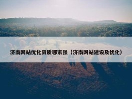 济南网站优化资质哪家强（济南网站建设及优化）