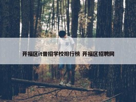 开福区it普招学校排行榜 开福区招聘网