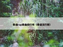 泰语rap歌曲排行榜（泰语流行歌）