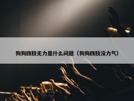 狗狗四肢无力是什么问题（狗狗四肢没力气）