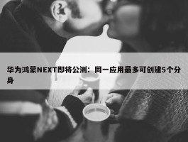 华为鸿蒙NEXT即将公测：同一应用最多可创建5个分身