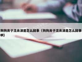 狗狗鼻子流鼻涕是怎么回事（狗狗鼻子流鼻涕是怎么回事啊）