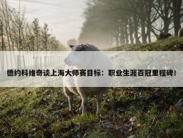 德约科维奇谈上海大师赛目标：职业生涯百冠里程碑！