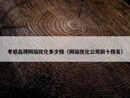 孝感品牌网站优化多少钱（网站优化公司前十排名）