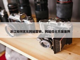 浙江如何优化网站营销，网站优化方案案例