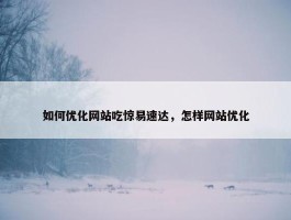 如何优化网站吃惊易速达，怎样网站优化