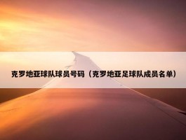 克罗地亚球队球员号码（克罗地亚足球队成员名单）