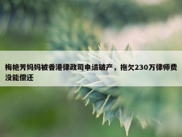 梅艳芳妈妈被香港律政司申请破产，拖欠230万律师费没能偿还