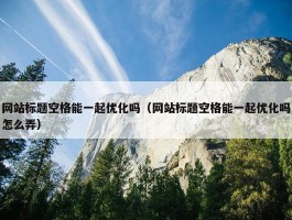 网站标题空格能一起优化吗（网站标题空格能一起优化吗怎么弄）