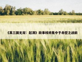 《真三国无双：起源》故事线将集中于赤壁之战前