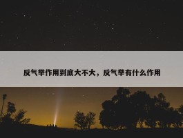 反气举作用到底大不大，反气举有什么作用