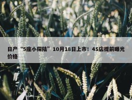 日产“5座小探陆”10月18日上市！4S店提前曝光价格