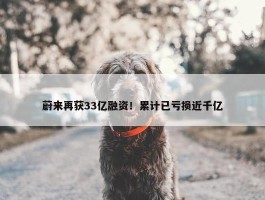 蔚来再获33亿融资！累计已亏损近千亿