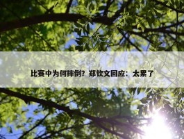 比赛中为何摔倒？郑钦文回应：太累了