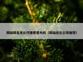 网站排名优化代理费用大吗（网站优化公司推荐）