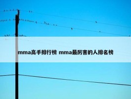 mma高手排行榜 mma最厉害的人排名榜