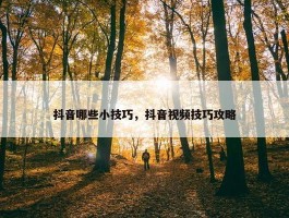 抖音哪些小技巧，抖音视频技巧攻略