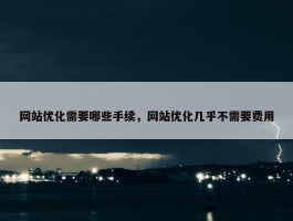 网站优化需要哪些手续，网站优化几乎不需要费用