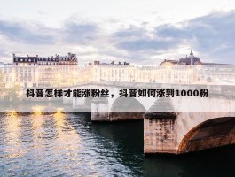 抖音怎样才能涨粉丝，抖音如何涨到1000粉