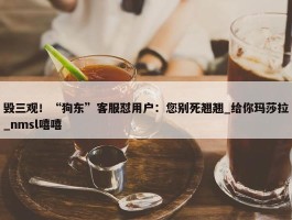 毁三观！“狗东”客服怼用户：您别死翘翘_给你玛莎拉_nmsl嘻嘻