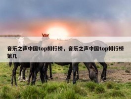 音乐之声中国top排行榜，音乐之声中国top排行榜第几