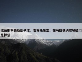 收获那不勒斯处子球，麦克托米奈：在马拉多纳球场破门是梦想