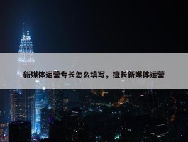 新媒体运营专长怎么填写，擅长新媒体运营