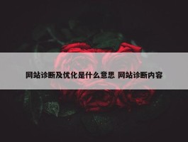 网站诊断及优化是什么意思 网站诊断内容