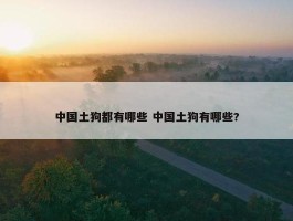 中国土狗都有哪些 中国土狗有哪些?