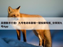 高德联手打造！九号电动车新增一键投屏导航_分享到九号App