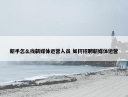 新手怎么找新媒体运营人员 如何招聘新媒体运营