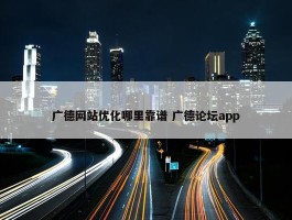 广德网站优化哪里靠谱 广德论坛app